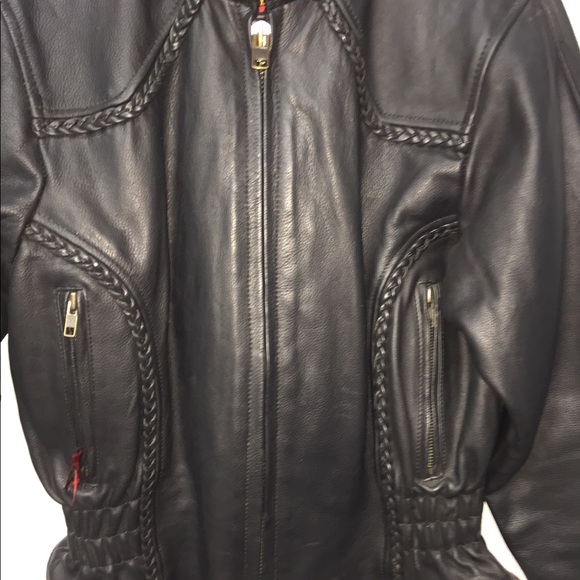 Women’s Leather Motorcycle Jacket - Picture 2 of 4